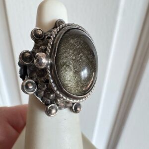 925 Taxco labradorite Poison Ring